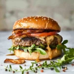 Juicy Caramelized Onion Cheeseburger