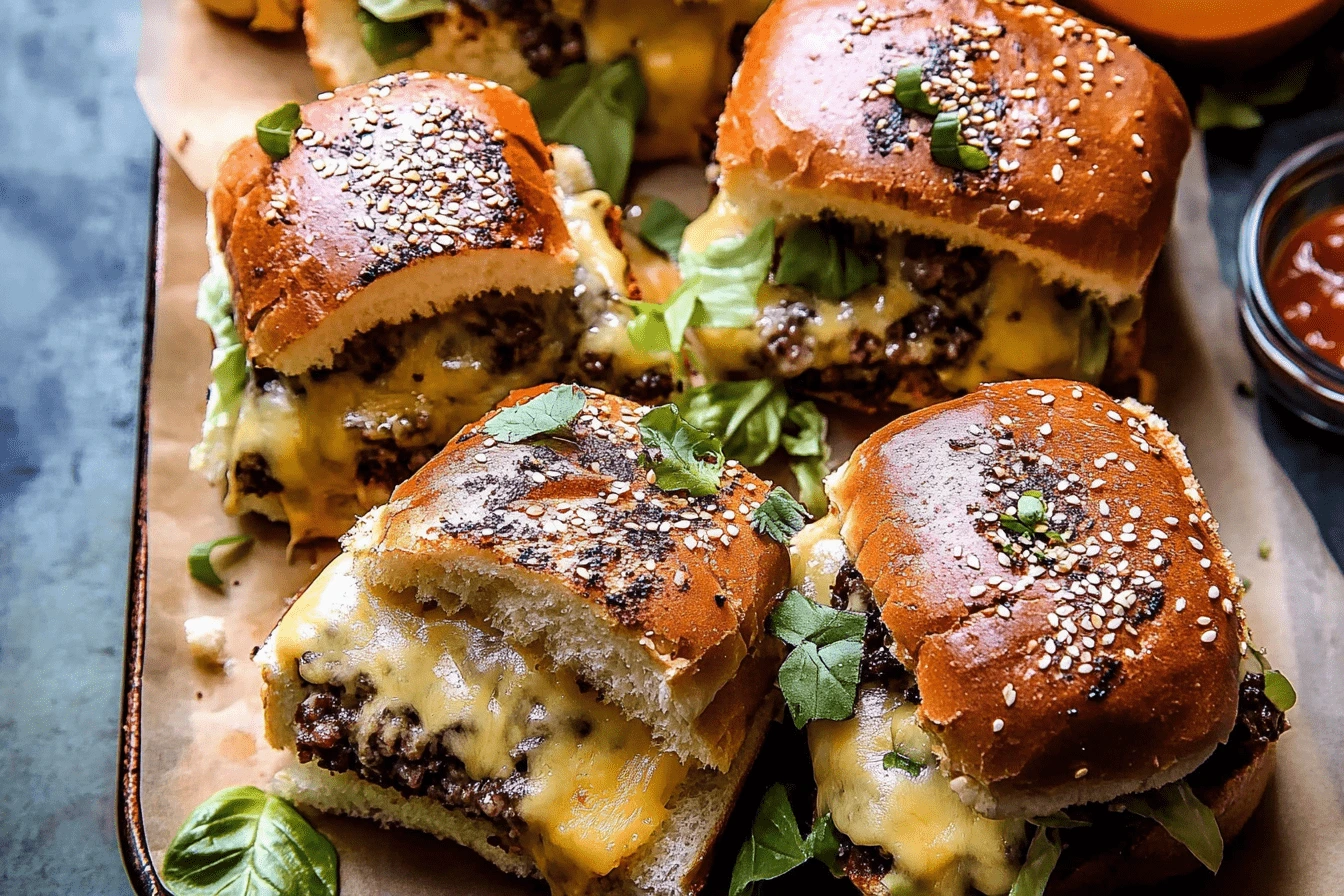 Cheesy Sloppy Joe Cheeseburger Sliders