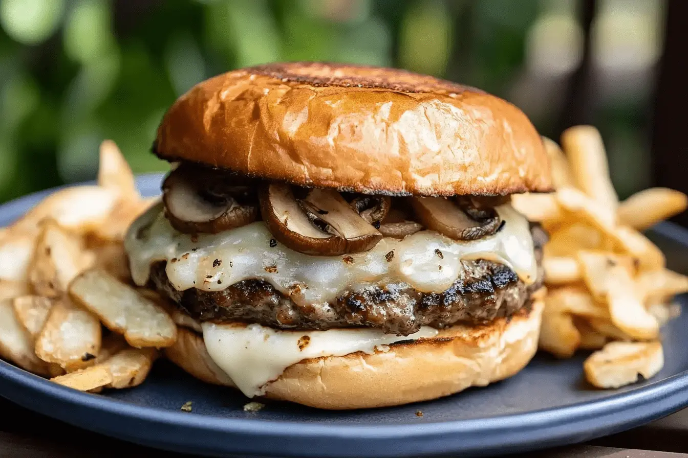 mushroom swiss burger