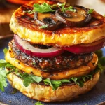 mushroom halloumi burger